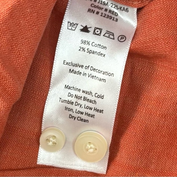 Jachs NY Men's Short Sleeve red Collar Button Down Shirt Size Medium - Picture 13 of 14